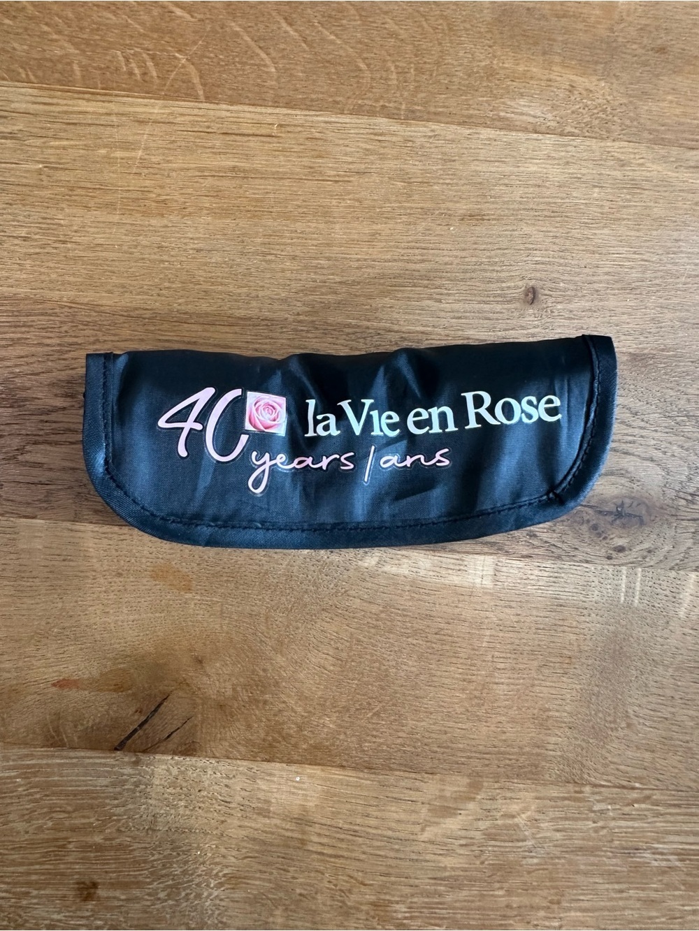 La Vie En Rose black shopping bag - folds into pouch  - set of 2 bags